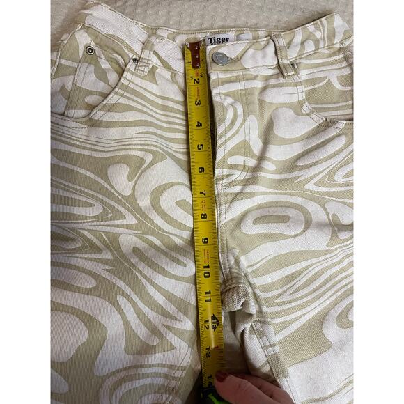 Tiger Mist Sergio Tan & White Swirl Print High Waist Boho Jeans XS - Picture 7 of 15
